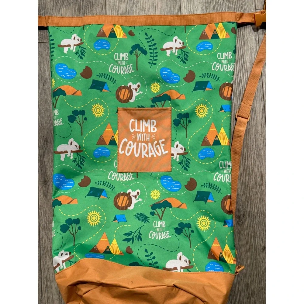 Girl Scouts Climb With Courage Green Koala Roll Top Dry Bag Style Backpack
